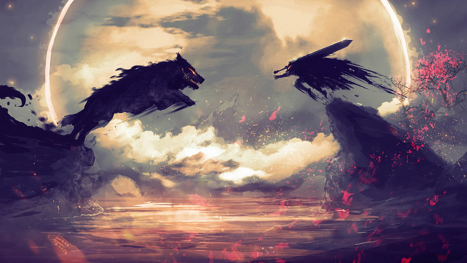 Guts et le Loup — Wallpaper Berserk